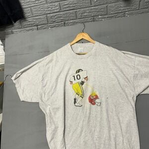 Vintage Jerzees Pittsburgh vs Kansas City Chiefs Funny Graphic T-Shirt 3XL Gray